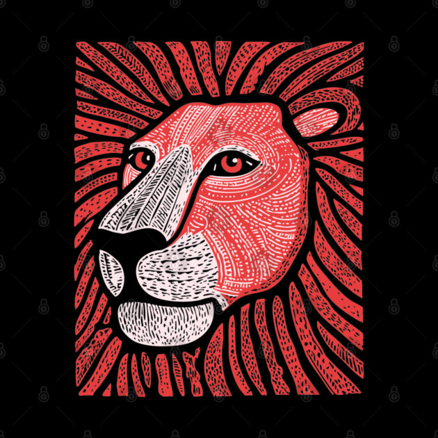 Trippy Red Lion Mane | Pop Art Doodle by TuncGK
