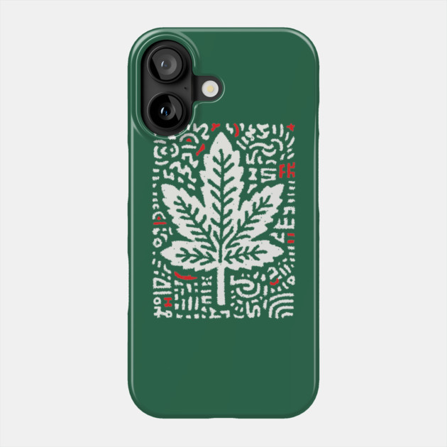 Botanical Leaf Graphic | Abstract Pattern Art Phone Case by TuncGK