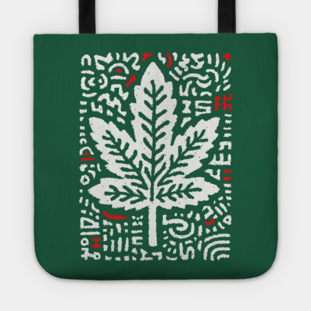 Botanical Leaf Graphic | Abstract Pattern Art Tote by TuncGK