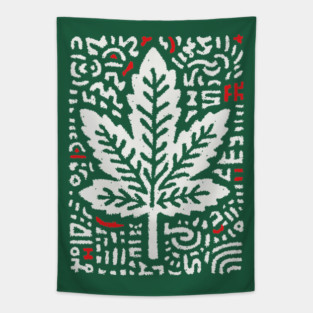 Botanical Leaf Graphic | Abstract Pattern Art Tapestry