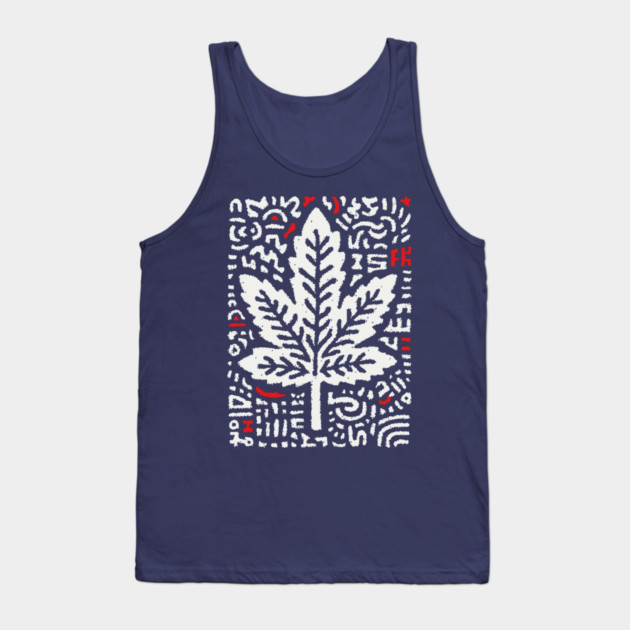 Botanical Leaf Graphic | Abstract Pattern Art Tank Top by TuncGK