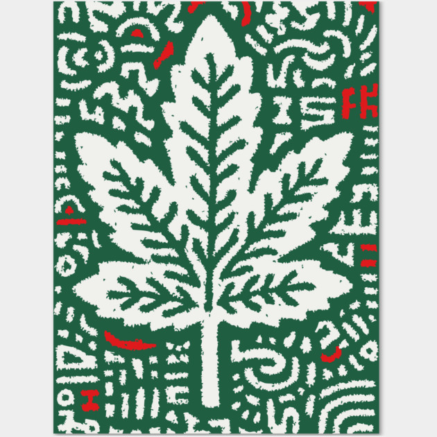 Botanical Leaf Graphic | Abstract Pattern Art Wall Art by TuncGK