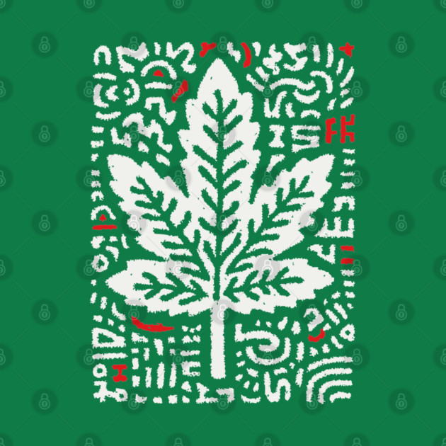 Botanical Leaf Graphic | Abstract Pattern Art by TuncGK