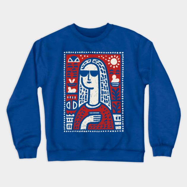 Modern Art History Parody | The Hipster Lisa Crewneck Sweatshirt by TuncGK