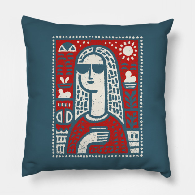 Modern Art History Parody | The Hipster Lisa Pillow by TuncGK
