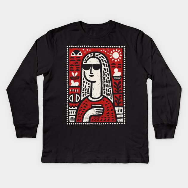 Modern Art History Parody | The Hipster Lisa Kids Long Sleeve T-Shirt by TuncGK