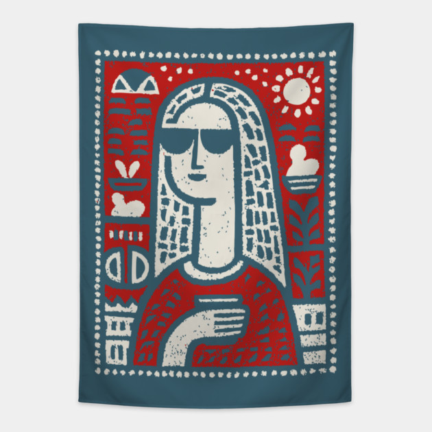 Modern Art History Parody | The Hipster Lisa Tapestry by TuncGK