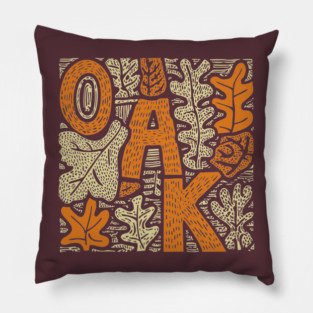 Celtic Oak Tree Typography | Druid Sacred Tree Pillow