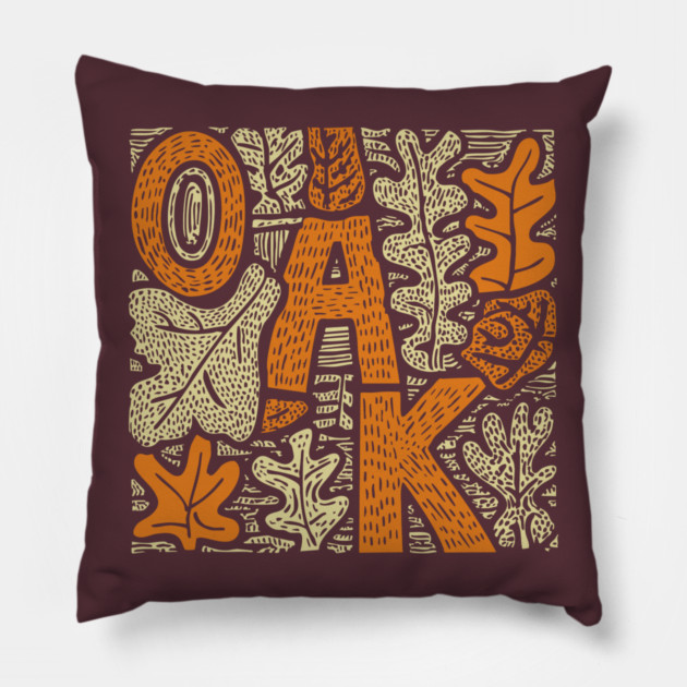 Celtic Oak Tree Typography | Druid Sacred Tree Pillow by TuncGK