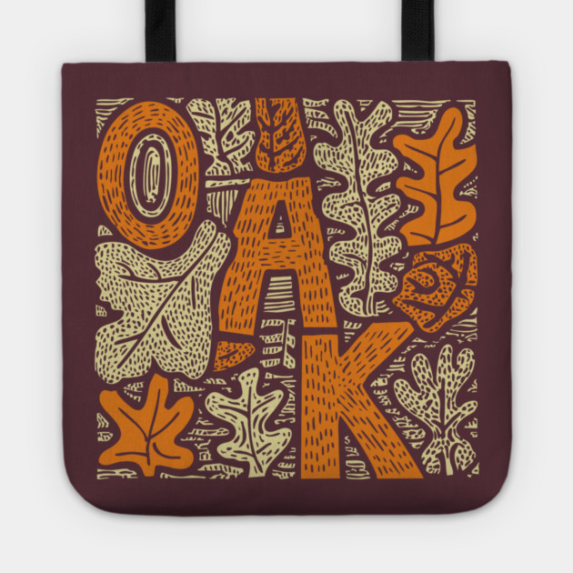 Celtic Oak Tree Typography | Druid Sacred Tree Tote by TuncGK