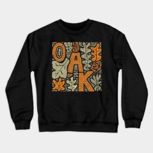 Celtic Oak Tree Typography | Druid Sacred Tree Crewneck Sweatshirt