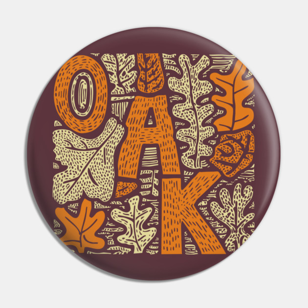 Celtic Oak Tree Typography | Druid Sacred Tree Pin by TuncGK