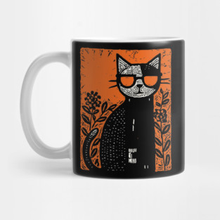 Retro Beatnik Cat | Mid-Century Modern Graphic Mug