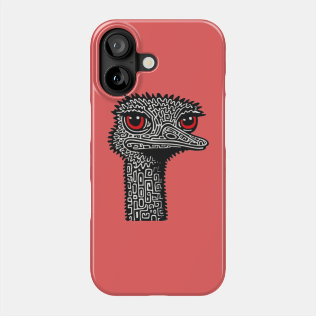 Hyper-Detailed Ostrich | Expressive Wildlife Portrait Phone Case by TuncGK