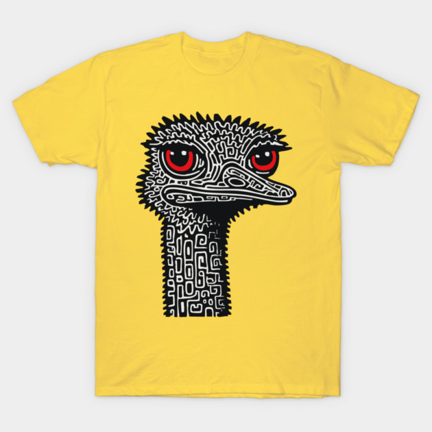 Hyper-Detailed Ostrich | Expressive Wildlife Portrait T-Shirt by TuncGK