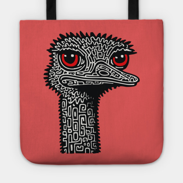 Hyper-Detailed Ostrich | Expressive Wildlife Portrait Tote by TuncGK