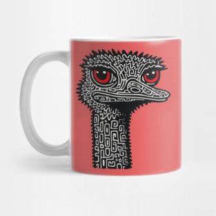 Hyper-Detailed Ostrich | Expressive Wildlife Portrait Mug