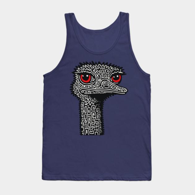 Hyper-Detailed Ostrich | Expressive Wildlife Portrait Tank Top by TuncGK