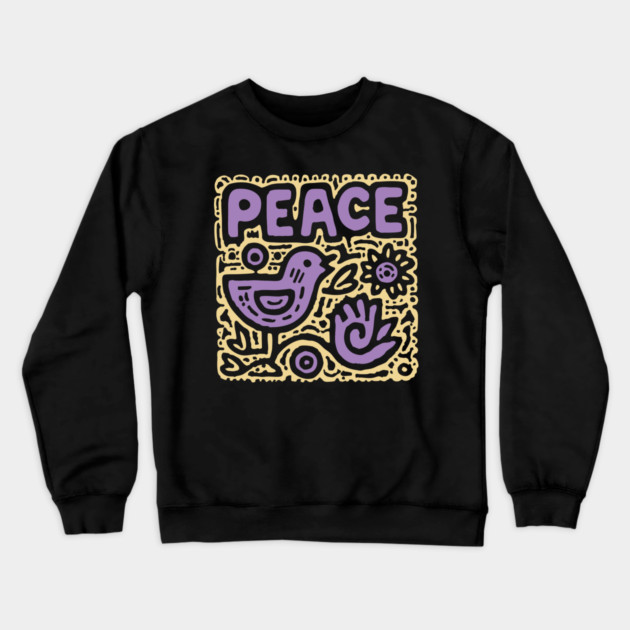 Groovy Peace and Love | 70s Hippie Graphic Crewneck Sweatshirt by TuncGK