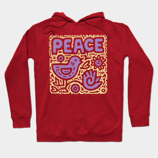 Groovy Peace and Love | 70s Hippie Graphic Hoodie by TuncGK