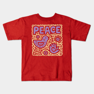 Groovy Peace and Love | 70s Hippie Graphic Kids T-Shirt