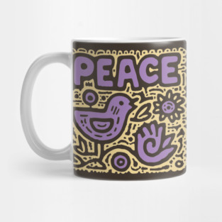 Groovy Peace and Love | 70s Hippie Graphic Mug