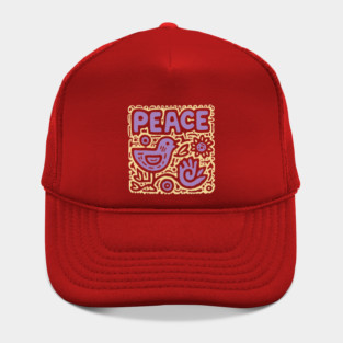 Groovy Peace and Love | 70s Hippie Graphic Hat