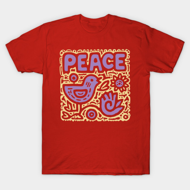 Groovy Peace and Love | 70s Hippie Graphic T-Shirt by TuncGK