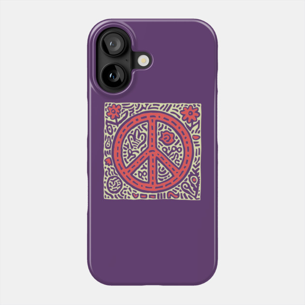 Psychedelic Peace Symbol | Groovy Tribal Graphic Phone Case by TuncGK