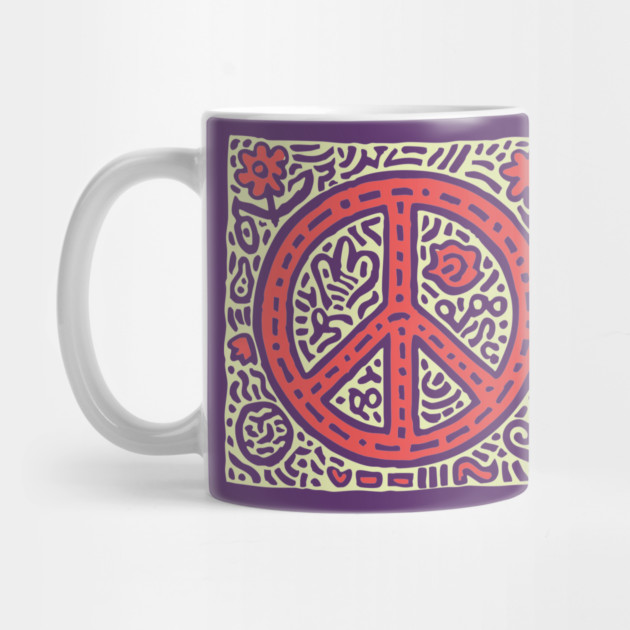 Psychedelic Peace Symbol | Groovy Tribal Graphic by TuncGK