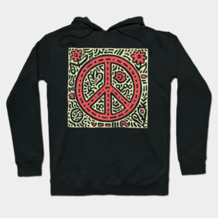 Psychedelic Peace Symbol | Groovy Tribal Graphic Hoodie