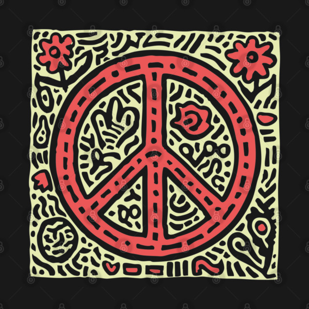 Psychedelic Peace Symbol | Groovy Tribal Graphic by TuncGK