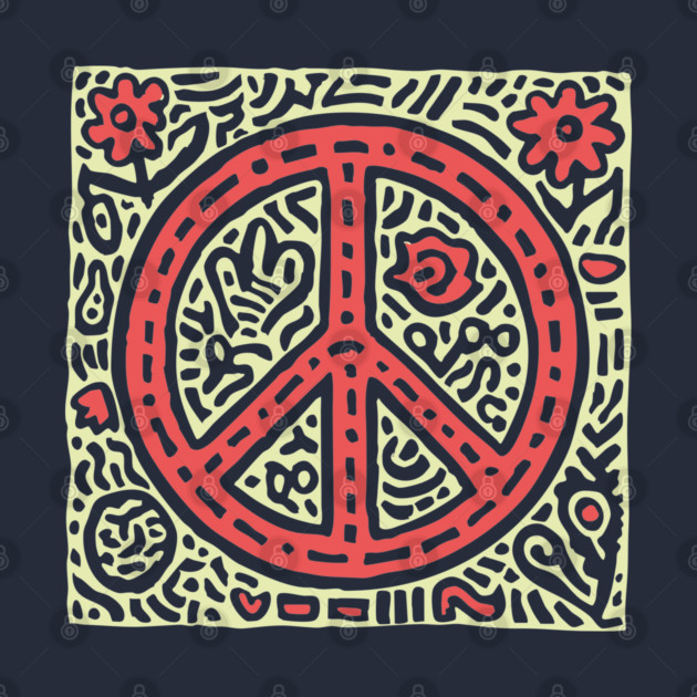 Psychedelic Peace Symbol | Groovy Tribal Graphic by TuncGK