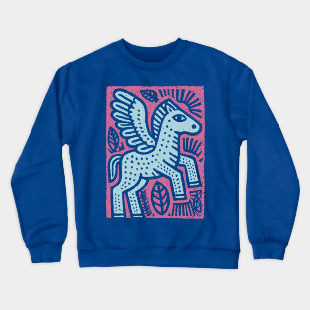 Mythical Pegasus | Bellerophon's Winged Horse Crewneck Sweatshirt by TuncGK