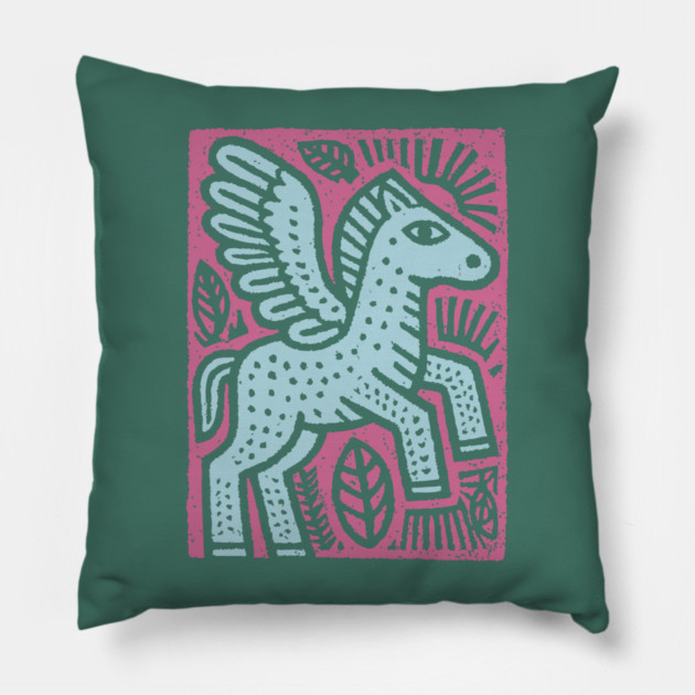 Mythical Pegasus | Bellerophon's Winged Horse Pillow by TuncGK