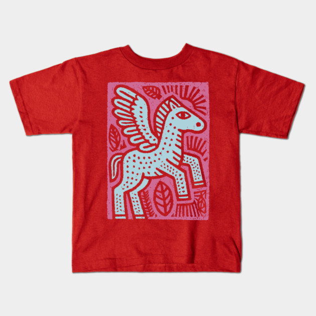 Mythical Pegasus | Bellerophon's Winged Horse Kids T-Shirt by TuncGK