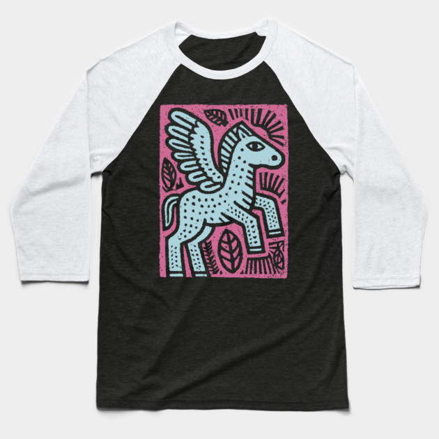 Mythical Pegasus | Bellerophon's Winged Horse Baseball T-Shirt by TuncGK