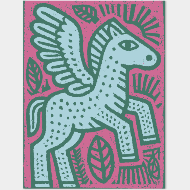 Mythical Pegasus | Bellerophon's Winged Horse Wall Art by TuncGK