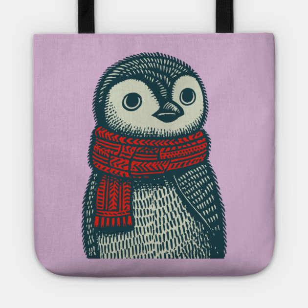 Cozy Emperor Penguin Chick | Illustrative Winter Bird Tote by TuncGK