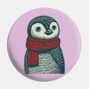 Cozy Emperor Penguin Chick | Illustrative Winter Bird Pin