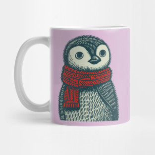 Cozy Emperor Penguin Chick | Illustrative Winter Bird Mug