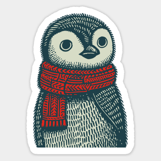 Cozy Emperor Penguin Chick | Illustrative Winter Bird Magnet by TuncGK