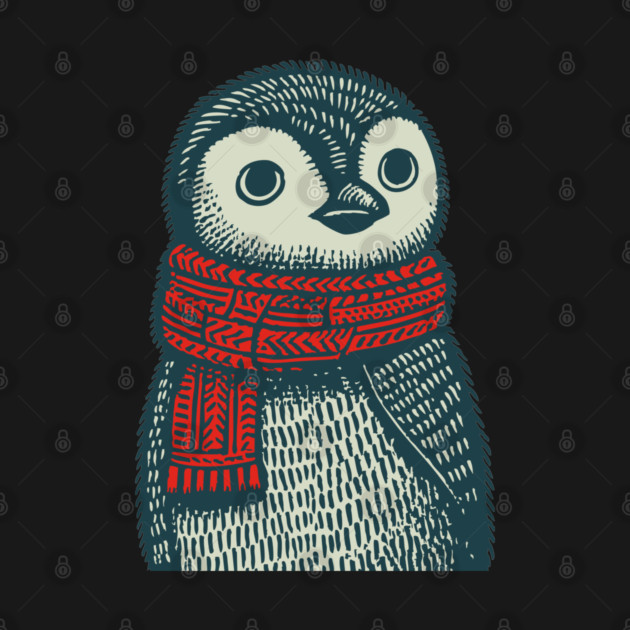 Cozy Emperor Penguin Chick | Illustrative Winter Bird by TuncGK