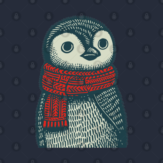 Cozy Emperor Penguin Chick | Illustrative Winter Bird by TuncGK