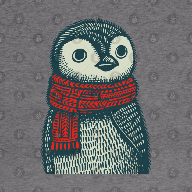 Cozy Emperor Penguin Chick | Illustrative Winter Bird by TuncGK
