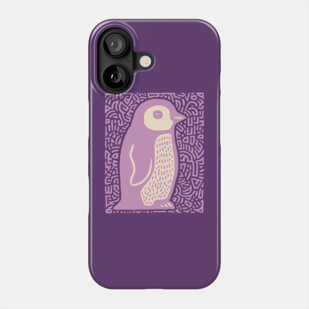 Psychedelic Purple Penguin | Abstract Pop Art Bird Phone Case by TuncGK