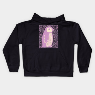 Psychedelic Purple Penguin | Abstract Pop Art Bird Kids Hoodie