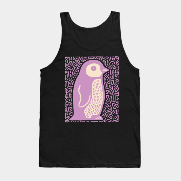 Psychedelic Purple Penguin | Abstract Pop Art Bird Tank Top by TuncGK