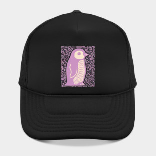 Psychedelic Purple Penguin | Abstract Pop Art Bird Hat