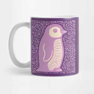 Psychedelic Purple Penguin | Abstract Pop Art Bird Mug